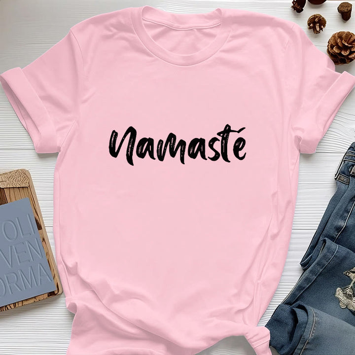 T-shirt unisex per pilates Olivenorma Namaste Yoga - Rosa - 2XL - image 14