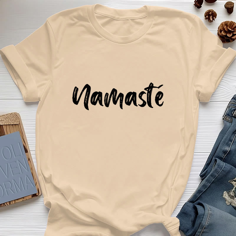 T-shirt unisex per pilates Olivenorma Namaste Yoga - Giallo - 2XL - image 10