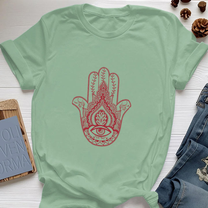 Olivenorma Maglietta morbida in cotone Hamsa