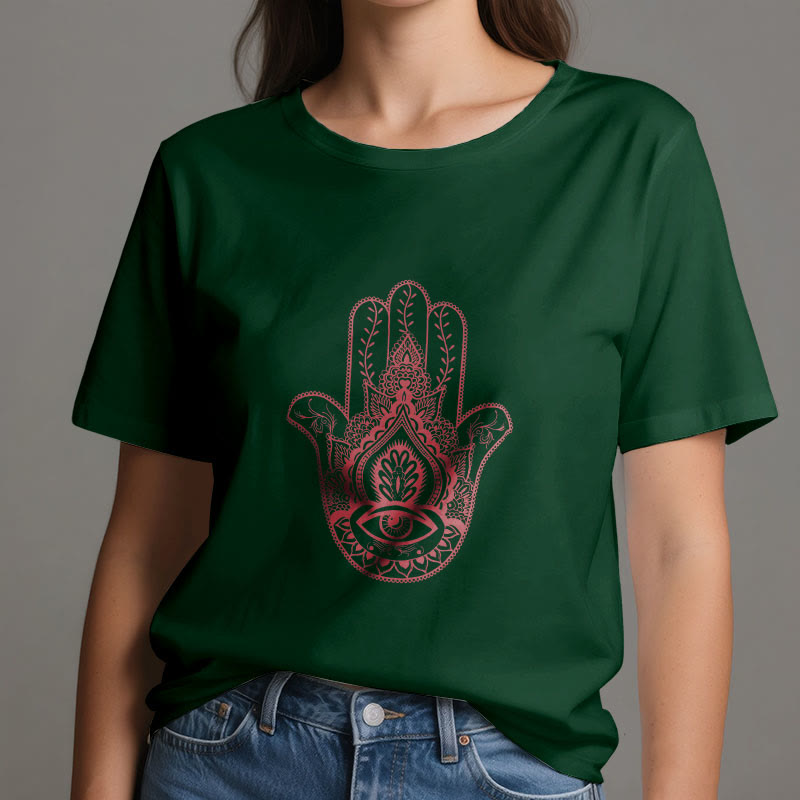 Olivenorma Maglietta morbida in cotone Hamsa - image 19