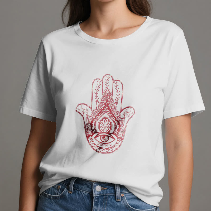 Olivenorma Maglietta morbida in cotone Hamsa - image 1