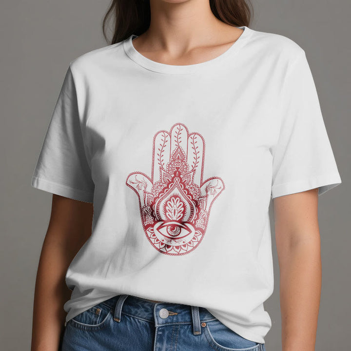 Olivenorma Maglietta morbida in cotone Hamsa - image 1