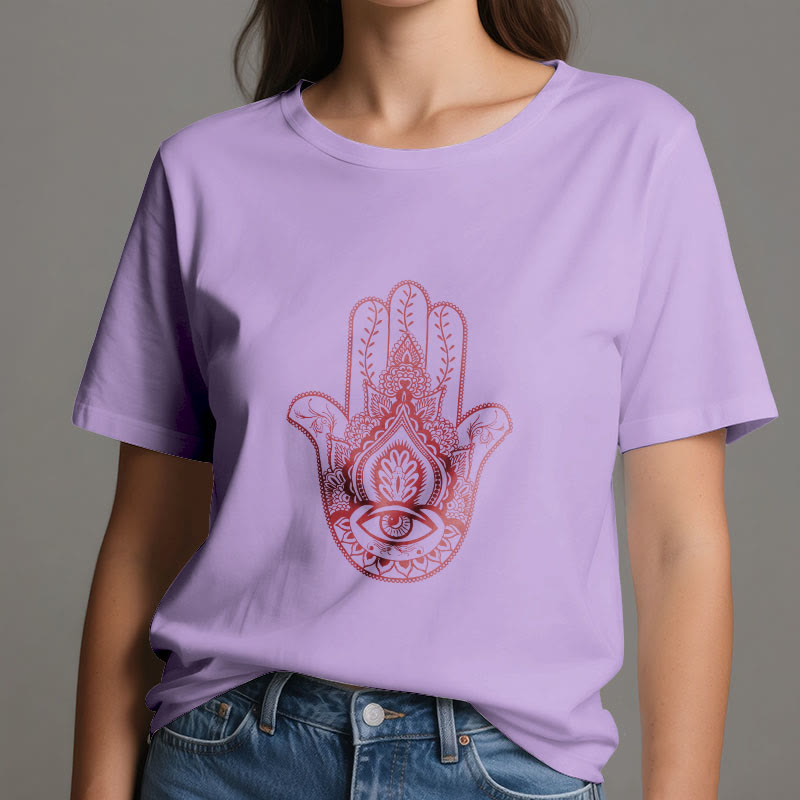 Olivenorma Maglietta morbida in cotone Hamsa - image 15