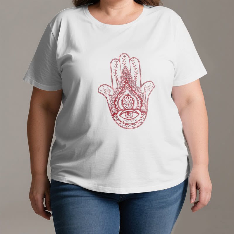 Olivenorma Maglietta morbida in cotone Hamsa - image 2