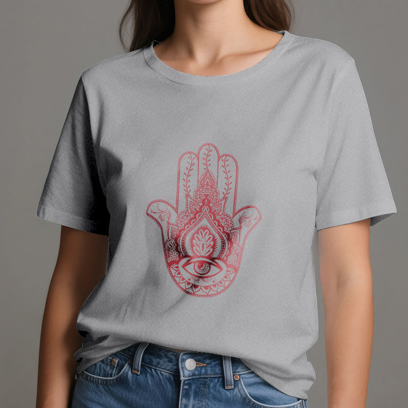Olivenorma Maglietta morbida in cotone Hamsa - image 7