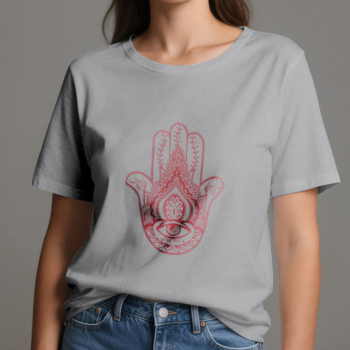 Olivenorma Maglietta morbida in cotone Hamsa - image 7