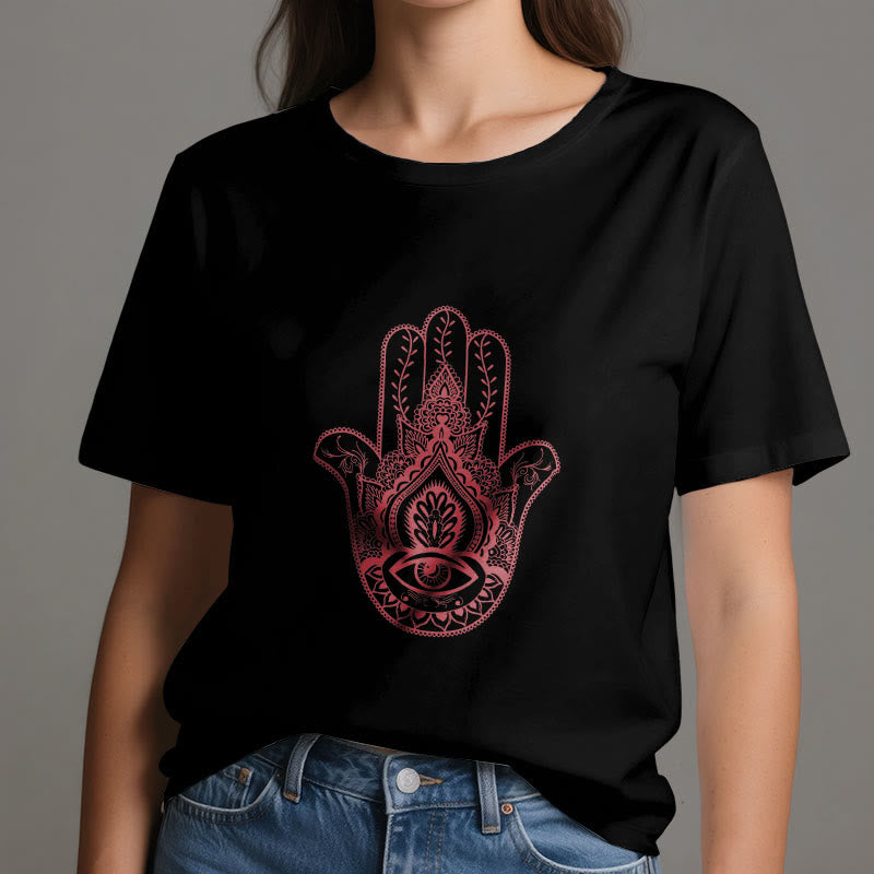 Olivenorma Maglietta morbida in cotone Hamsa - image 5