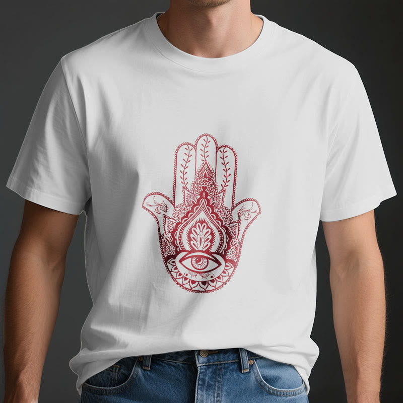 Olivenorma Maglietta morbida in cotone Hamsa - image 3
