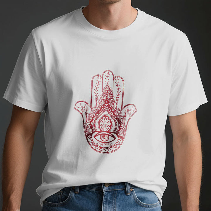 Olivenorma Maglietta morbida in cotone Hamsa - image 3