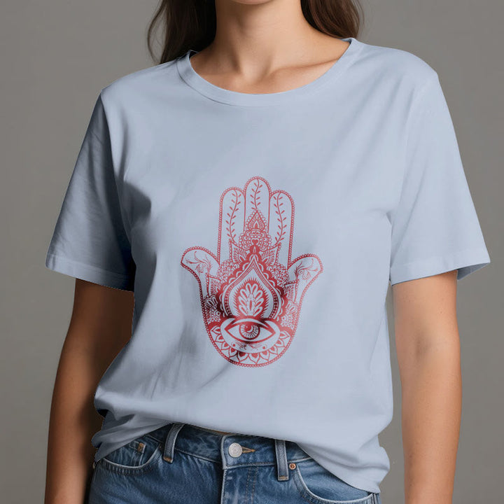 Olivenorma Maglietta morbida in cotone Hamsa - image 11