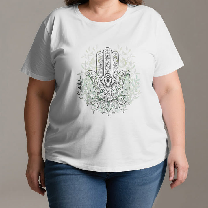 Maglietta Olivenorma con la Mano di Fatima Hamsa Yoga Meditazione