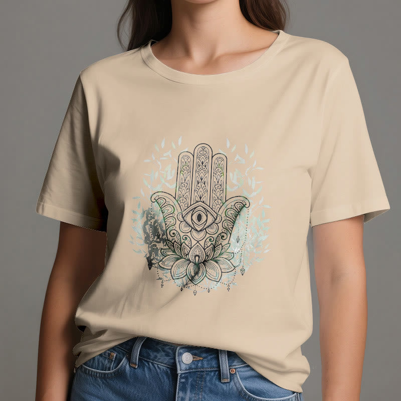 Maglietta Olivenorma con la Mano di Fatima Hamsa Yoga Meditazione