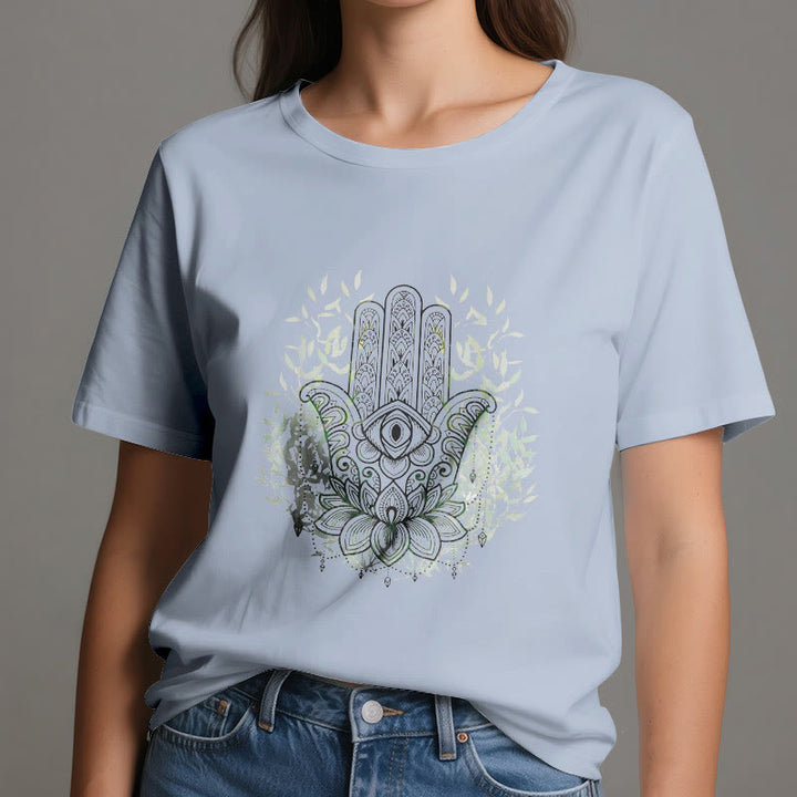Maglietta Olivenorma con la Mano di Fatima Hamsa Yoga Meditazione