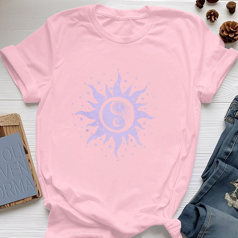 Maglietta Olivenorma Yin Yang Luna Sole in cotone comfort - Rosa - 2XL - image 11