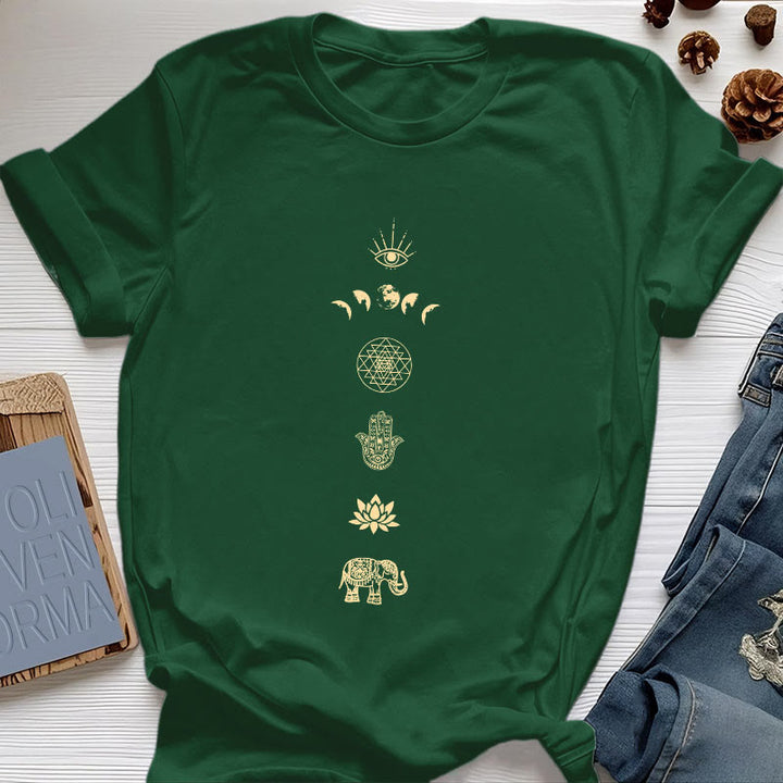 Maglietta Olivenorma Chakras Spiritual Lotus Yoga - Verde scuro - 2XL - image 10