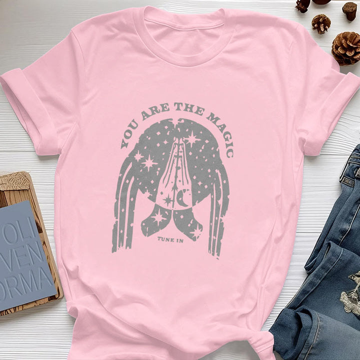 Maglietta Yoga Boxy Olivenorma "Sintonizzati, sei il Mago" - Rosa - 2XL - image 11