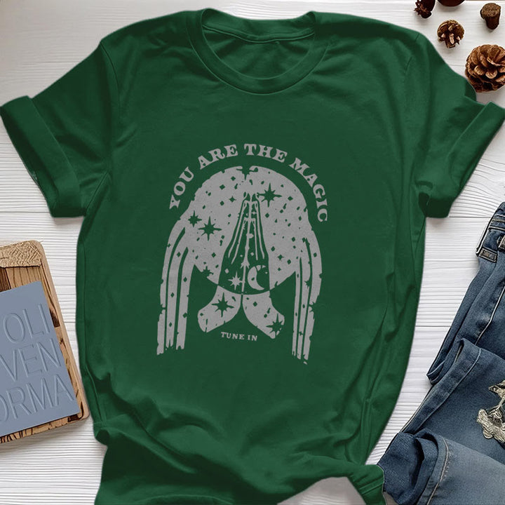 Maglietta Yoga Boxy Olivenorma "Sintonizzati, sei il Mago" - Verde scuro - 2XL - image 17