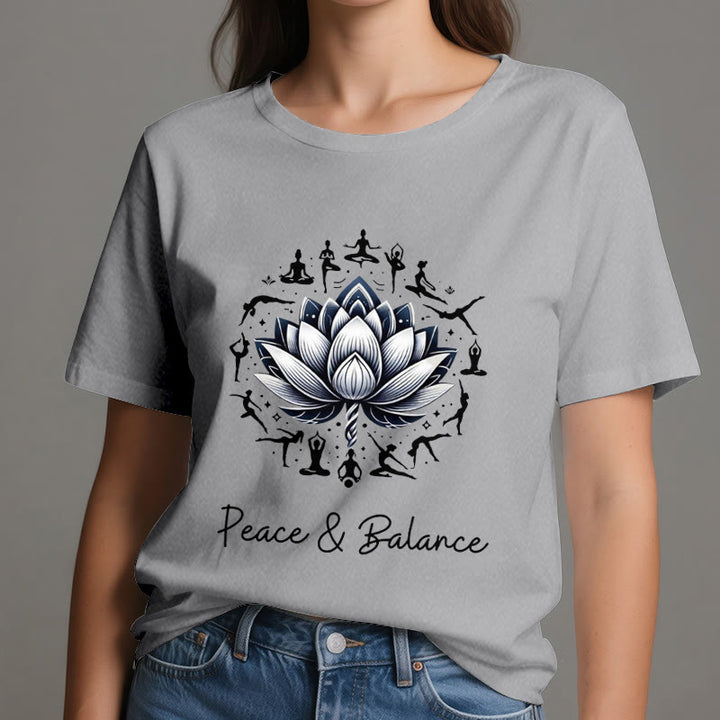 Olivenorma "PACE & EQUILIBRIO" Maglietta in cotone Lotus Yoga - image 8