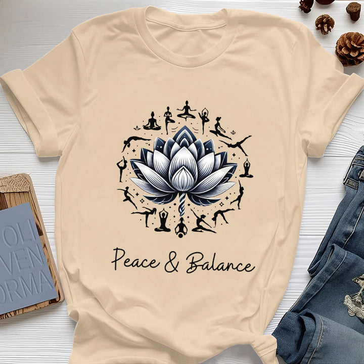 Olivenorma "PACE & EQUILIBRIO" Maglietta in cotone Lotus Yoga - Giallo - 2XL - image 9