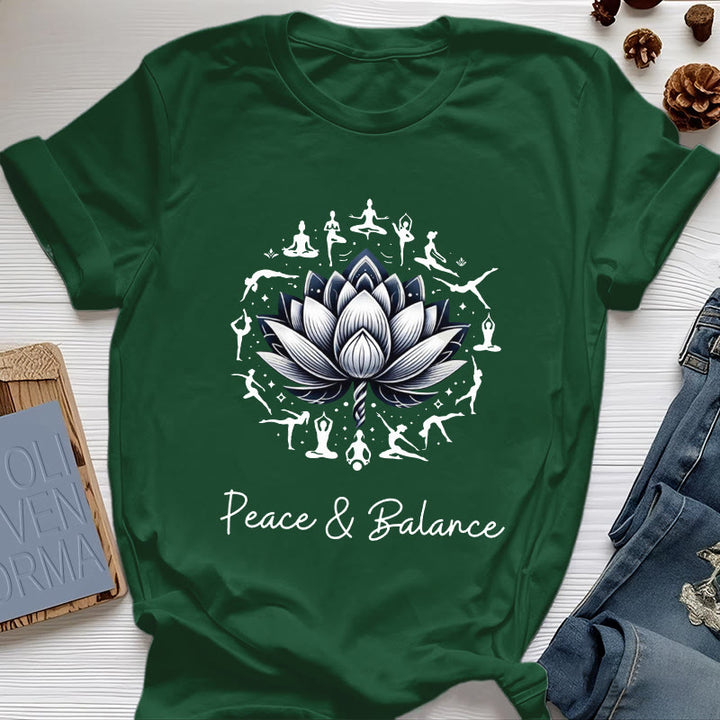 Olivenorma "PACE & EQUILIBRIO" Maglietta in cotone Lotus Yoga - Verde scuro - 2XL - image 19
