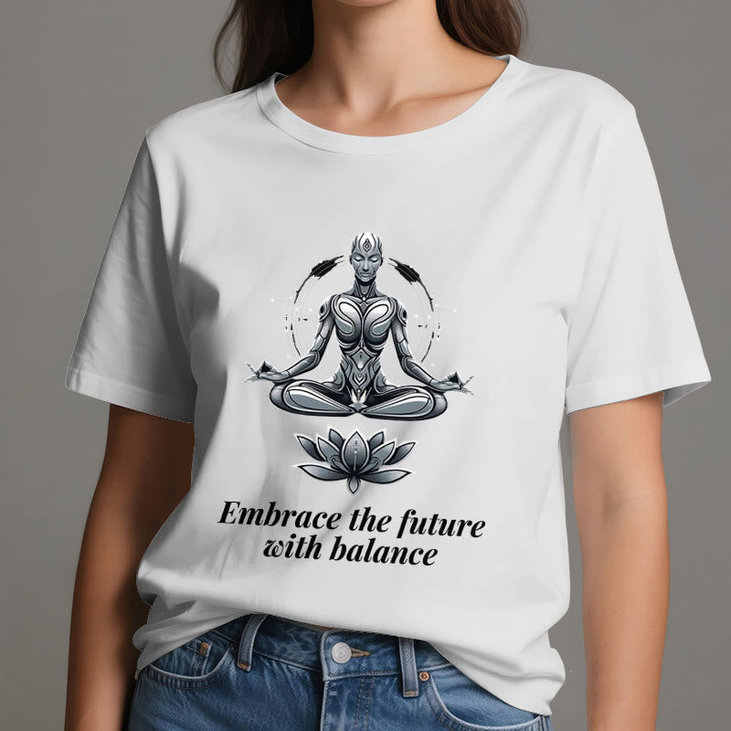 Olivenorma "ACCETTA IL FUTURO CON EQUILIBRIO" Maglietta spirituale Lotus - image 1