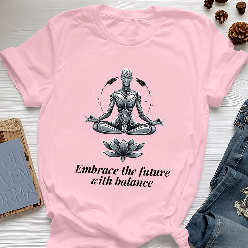 Olivenorma "ACCETTA IL FUTURO CON EQUILIBRIO" Maglietta spirituale Lotus - Rosa - 2XL - image 13