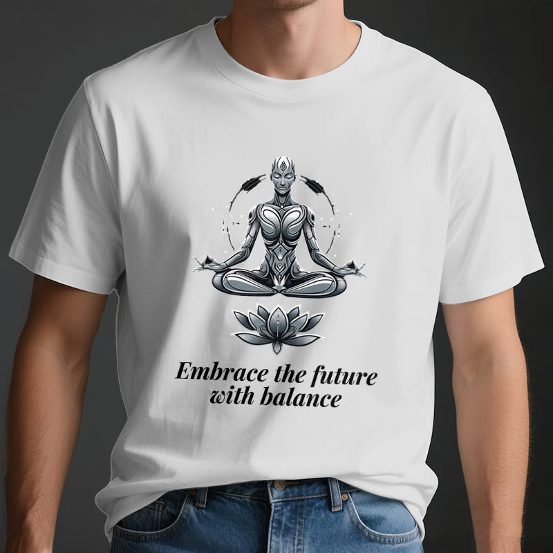 Olivenorma "ACCETTA IL FUTURO CON EQUILIBRIO" Maglietta spirituale Lotus - image 3