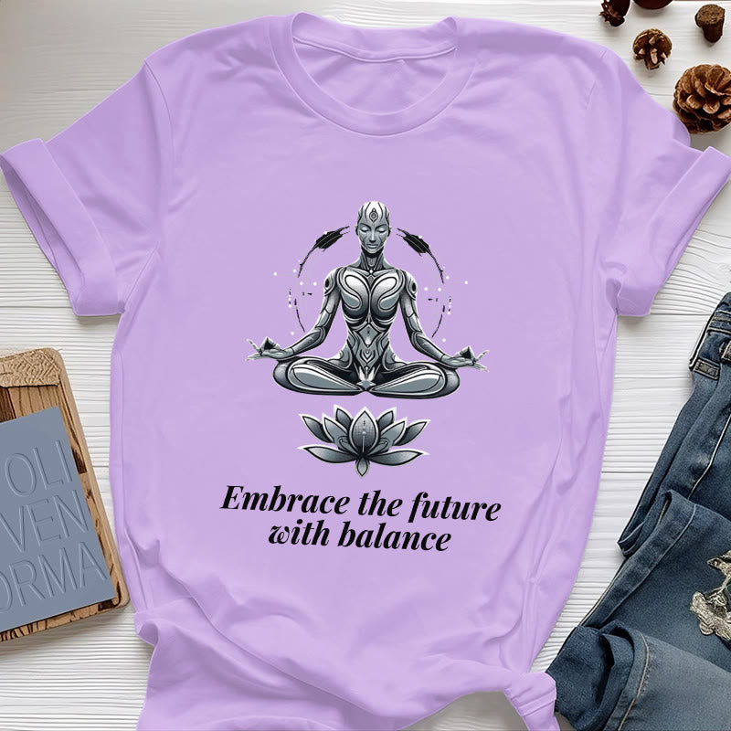 Olivenorma "ACCETTA IL FUTURO CON EQUILIBRIO" Maglietta spirituale Lotus - Viola - 2XL - image 16