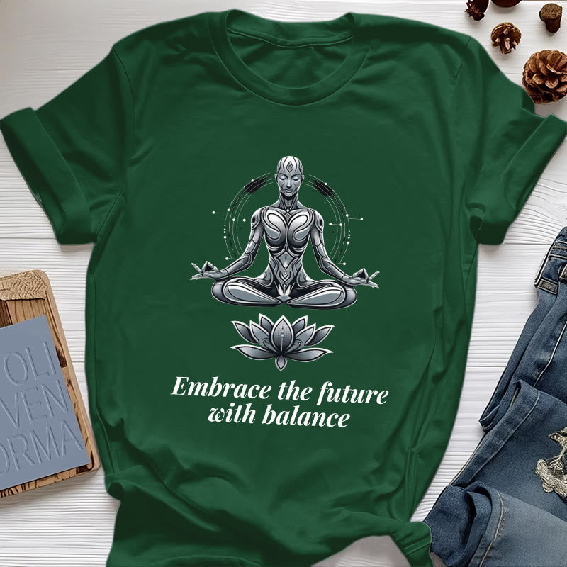Olivenorma "ACCETTA IL FUTURO CON EQUILIBRIO" Maglietta spirituale Lotus - Verde scuro - 2XL - image 20