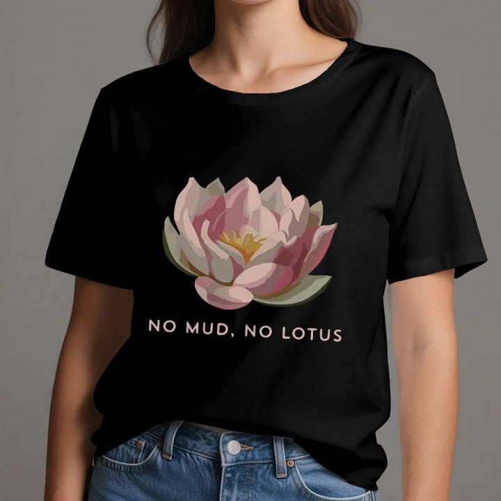 Maglietta da yoga in cotone Olivenorma "NO MUD, NO LOTUS" - image 2