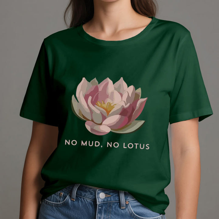 Maglietta da yoga in cotone Olivenorma "NO MUD, NO LOTUS" - image 20