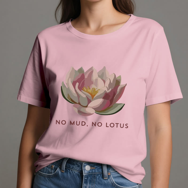 Maglietta da yoga in cotone Olivenorma "NO MUD, NO LOTUS" - image 15