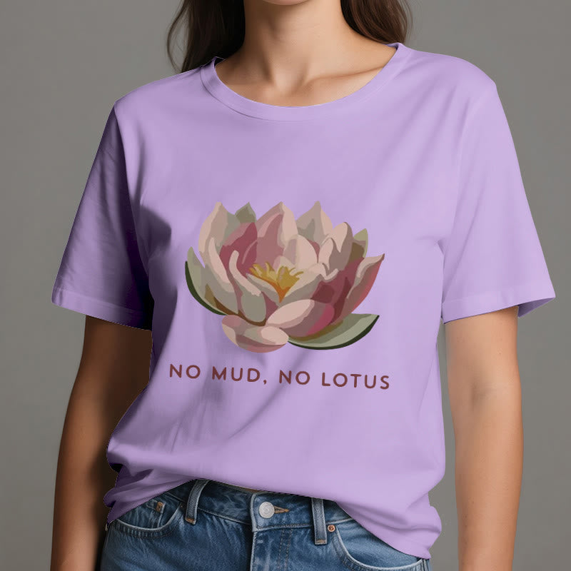Maglietta da yoga in cotone Olivenorma "NO MUD, NO LOTUS" - image 16