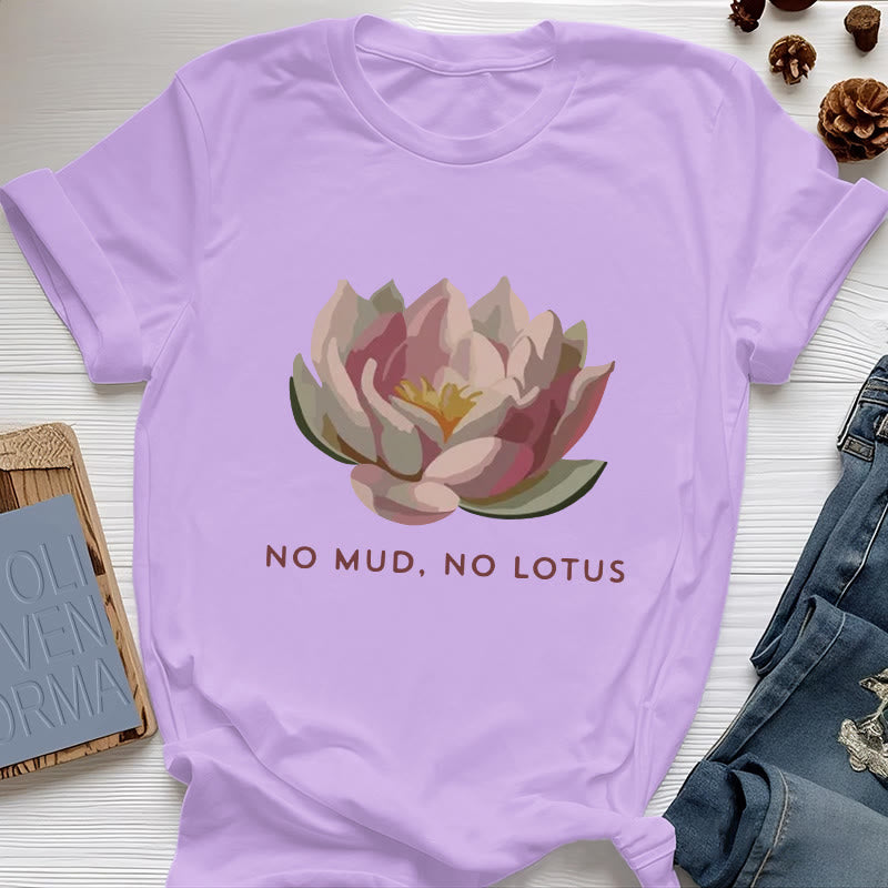 Maglietta da yoga in cotone Olivenorma "NO MUD, NO LOTUS" - Viola - 2XL - image 15