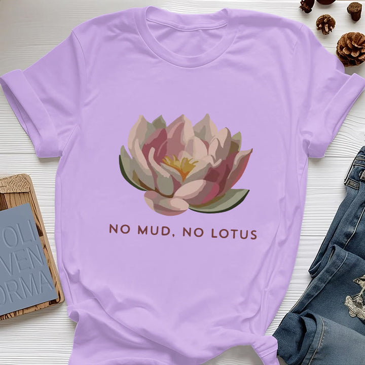 Maglietta da yoga in cotone Olivenorma "NO MUD, NO LOTUS" - Viola - 2XL - image 15