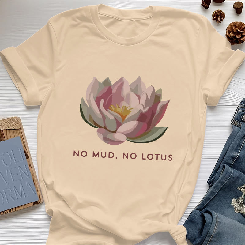 Maglietta da yoga in cotone Olivenorma "NO MUD, NO LOTUS" - Giallo - 2XL - image 9