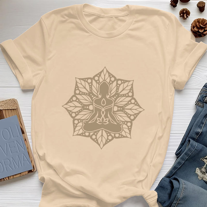 Maglietta Olivenorma Medala Floral Meditation Yoga - Giallo - 2XL - image 9