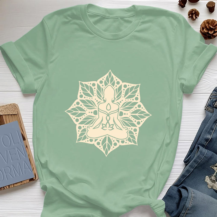 Maglietta Olivenorma Medala Floral Meditation Yoga - Verde chiaro - 2XL - image 17