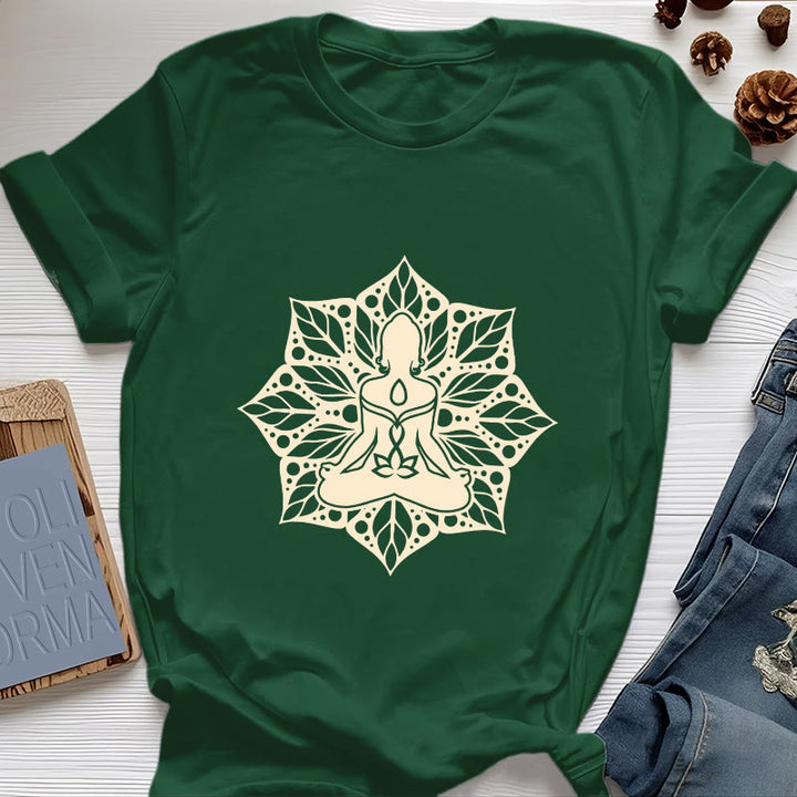 Maglietta Olivenorma Medala Floral Meditation Yoga - Verde scuro - 2XL - image 20