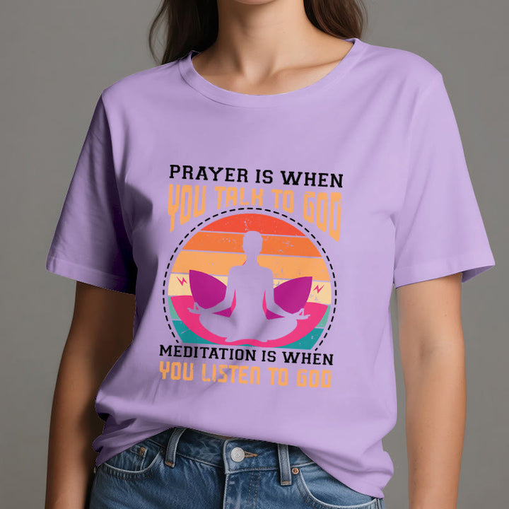 Olivenorma "LA MEDITAZIONE È QUANDO ASCOLTI DIO" Maglietta Yoga Spirituale - image 16