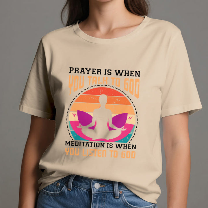 Olivenorma "LA MEDITAZIONE È QUANDO ASCOLTI DIO" Maglietta Yoga Spirituale - image 10