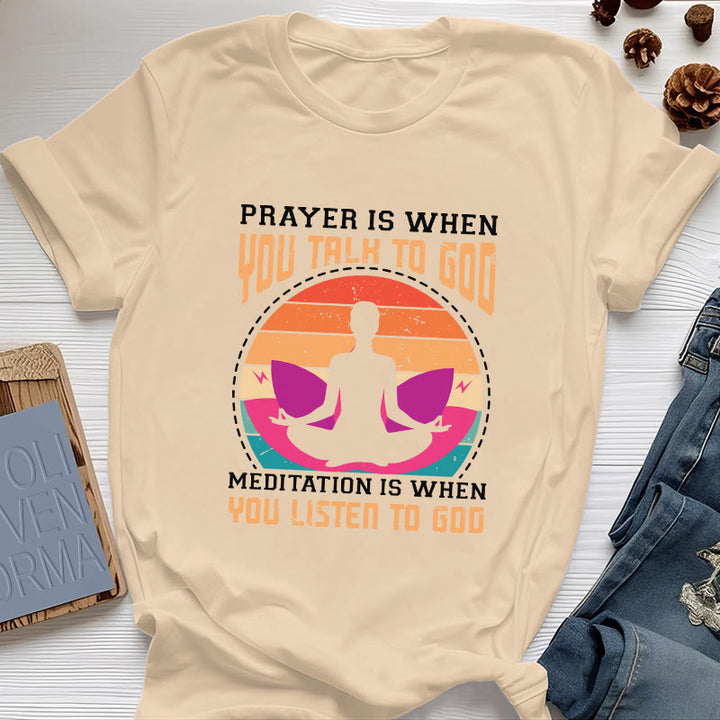 Olivenorma "LA MEDITAZIONE È QUANDO ASCOLTI DIO" Maglietta Yoga Spirituale - Giallo - 2XL - image 9