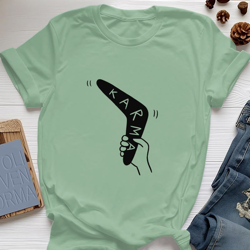 Olivenorma "KARMA" Maglietta divertente per yoga, allenamento e fitness - Verde chiaro - 2XL - image 17