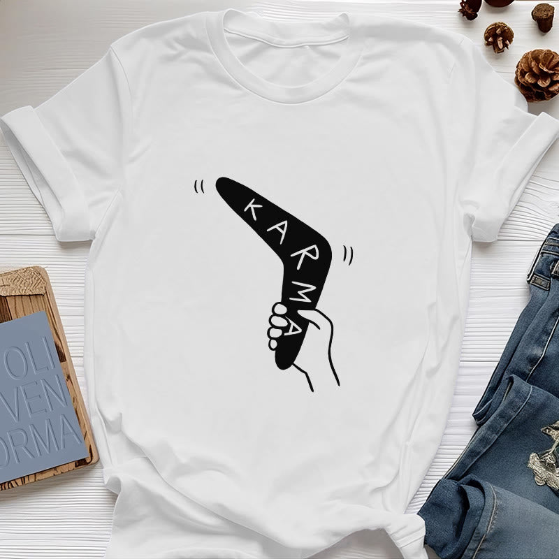 Olivenorma "KARMA" Maglietta divertente per yoga, allenamento e fitness - Bianco - 2XL - image 0