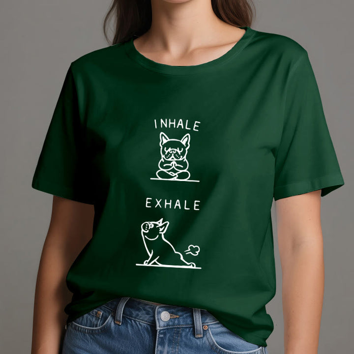 Maglietta spirituale divertente "INSPIRA ED ESPIRA" Olivenorma Bulldog - image 21