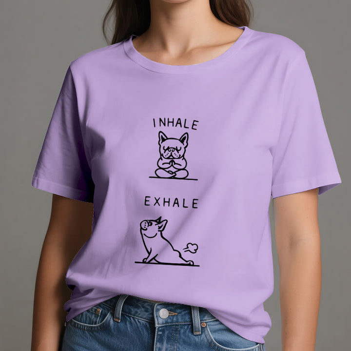 Maglietta spirituale divertente "INSPIRA ED ESPIRA" Olivenorma Bulldog - image 17