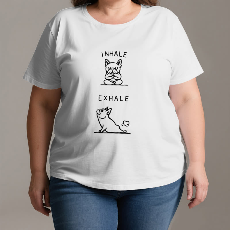 Maglietta spirituale divertente "INSPIRA ED ESPIRA" Olivenorma Bulldog - image 2