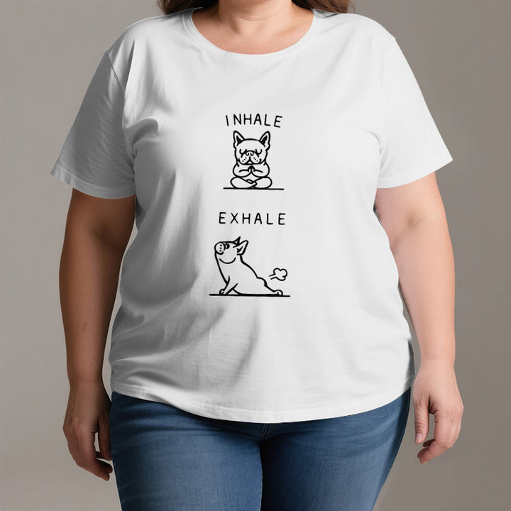 Maglietta spirituale divertente "INSPIRA ED ESPIRA" Olivenorma Bulldog - image 2