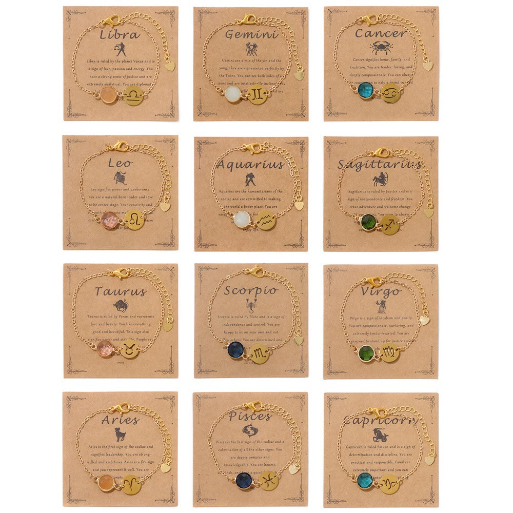 Bracciale regolabile Olivenorma con 12 costellazioni e pietra portafortuna dello zodiaco - image 16