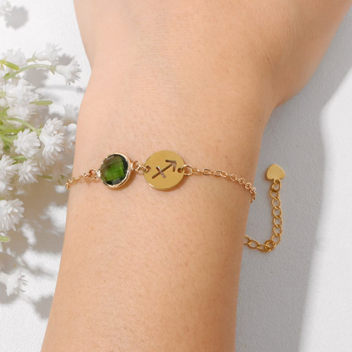 Bracciale regolabile Olivenorma con 12 costellazioni e pietra portafortuna dello zodiaco - image 2